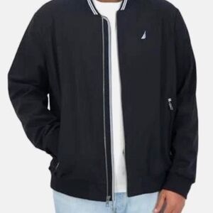 Nautica Water & Wind Resistant Men's Black Bomber Jacket Size XXL